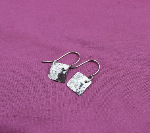 Hammered Silver Earrings