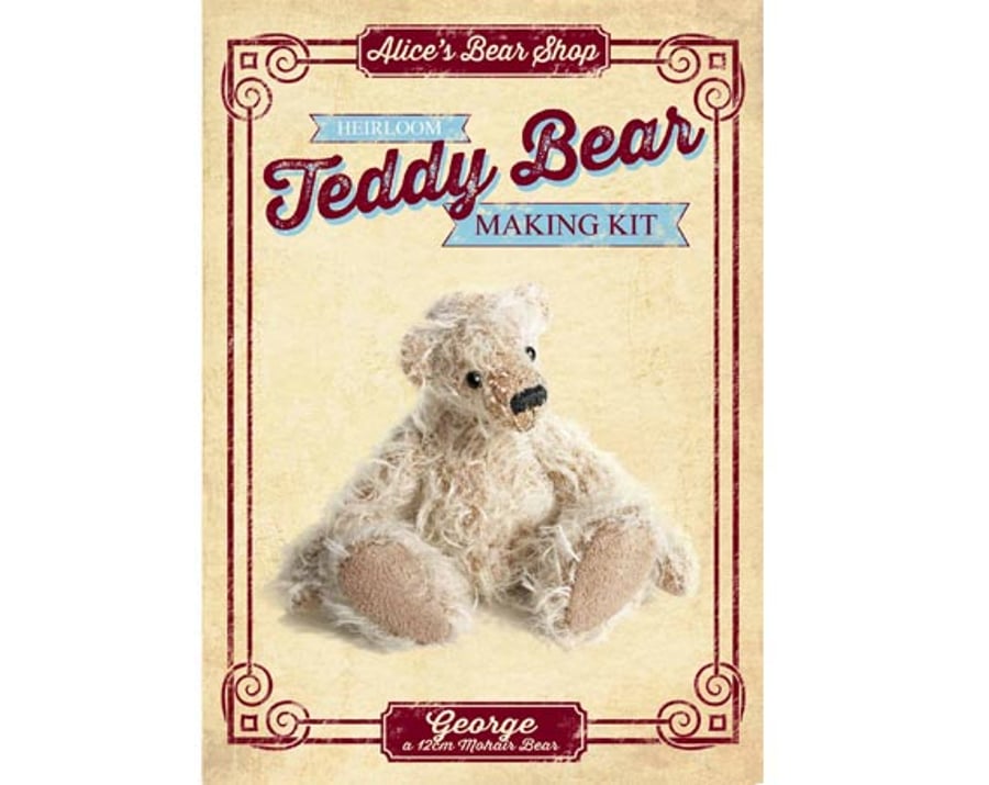 Heirloom Mohair Teddy Bear Making Kit - George - 12cm when made