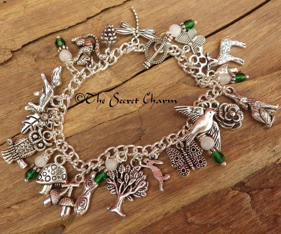 Charm Bracelet With Moonstones, 'Daughter Of The Forest'