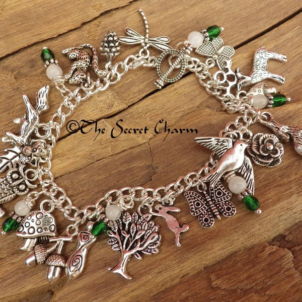 Charm Bracelet With Moonstones, 'Daughter Of The Forest'