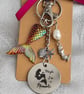 Gorgeous Maybe I'm a Mermaid Key Ring - Red Green Tail -  Bag Charm - Key Chain. - Image 2