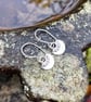 Small sterling silver drop earrings on handmade hooks - Image 4