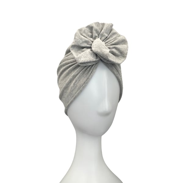 Light GREY Turban, Women's TURBAN Hat, Stretch JERSEY Turban