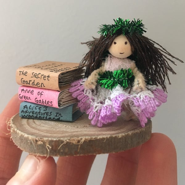 Extra Tiny Fairy Decoration - Book Fairy