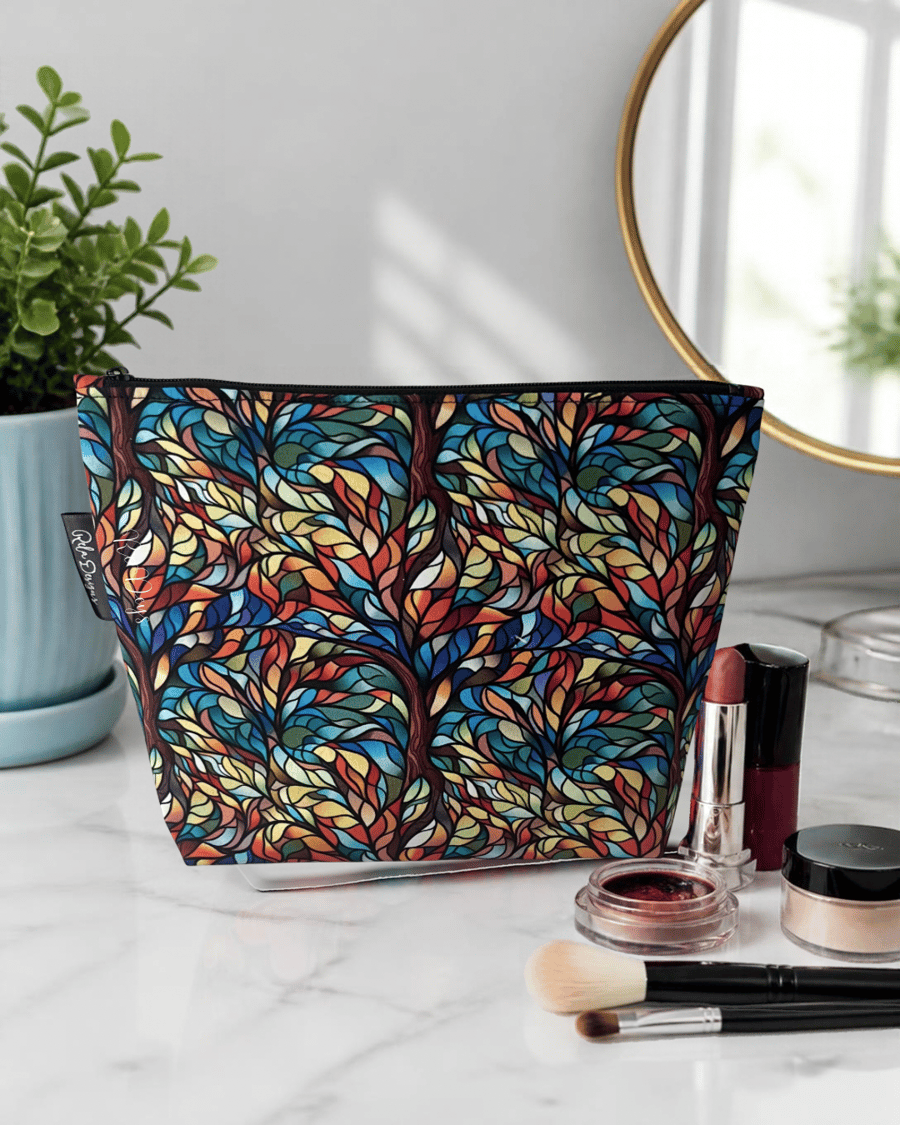 Makeup bags stained glass tress