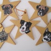 Personalised Pet Star Miniature Portrait Painting Christmas Tree Decoration Dog 