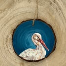 White Stork Original Bird Portrait Decoration 