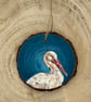 White Stork Original Bird Portrait Decoration 