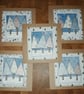 Quirky art whimsical handmade unique patchwork paper christmas trees cards