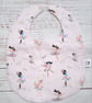 Toddler sized pink ballerina bamboo bib