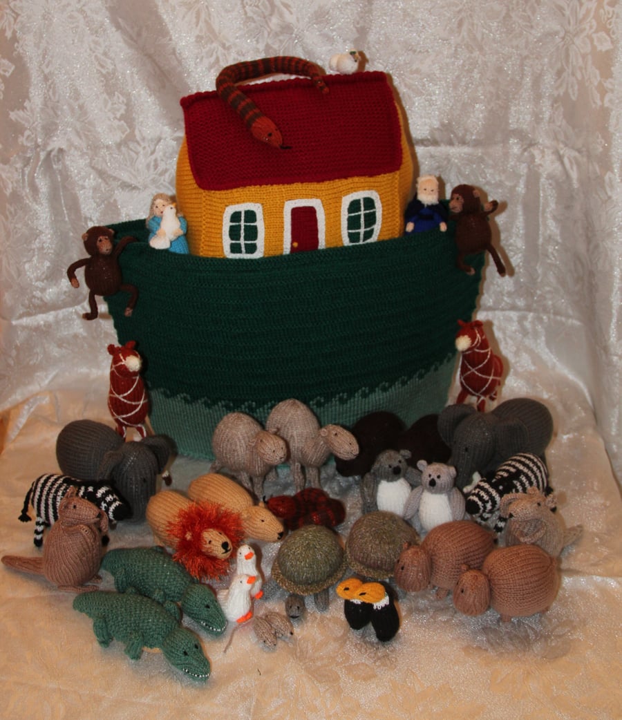 Hand Knitted Noah's Ark