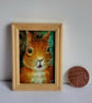 Red Squirrel Portrait Miniature Oil Painting - Image 1