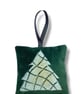 Velvet Lavender Sachet, Hand Printed Lavender Bag, Christmas Tree Ornament  - Image 2