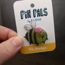 Quirky zom-bee pin badge