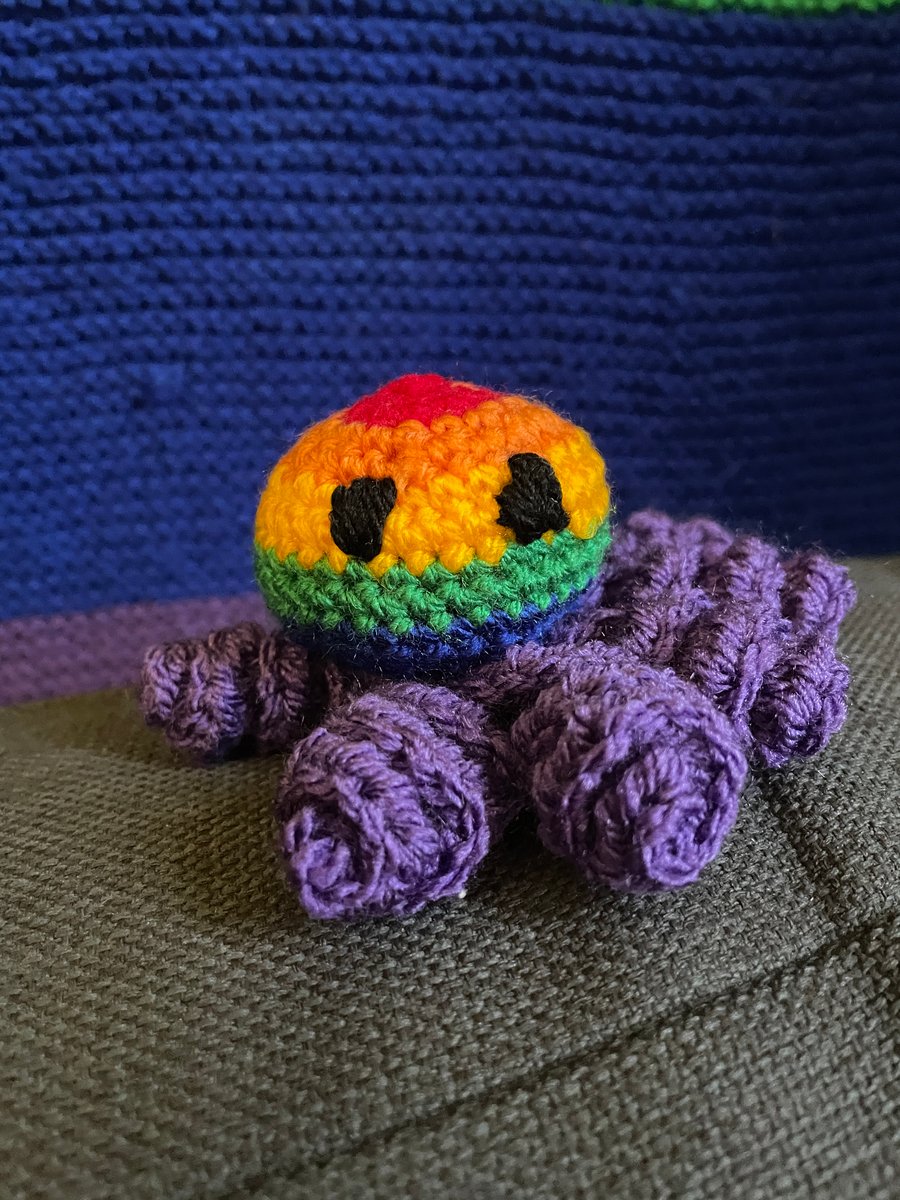 Crochet Rainbow Flag Octopus