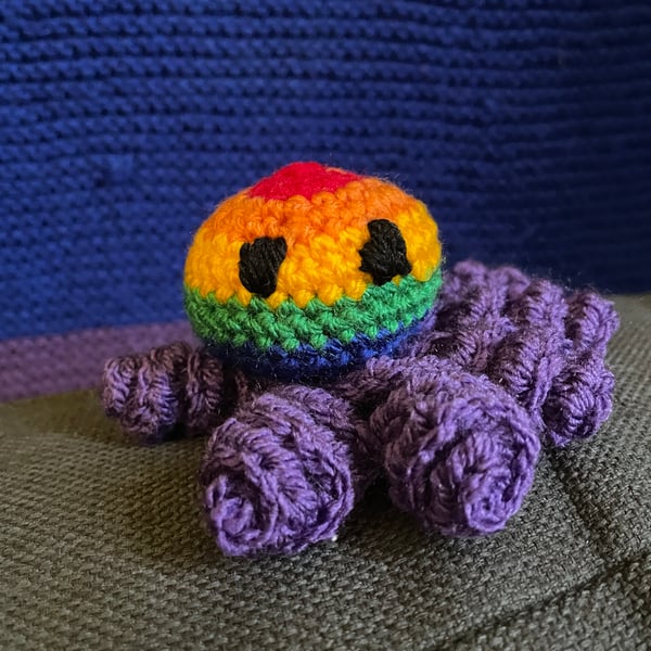 Crochet Rainbow Flag Octopus
