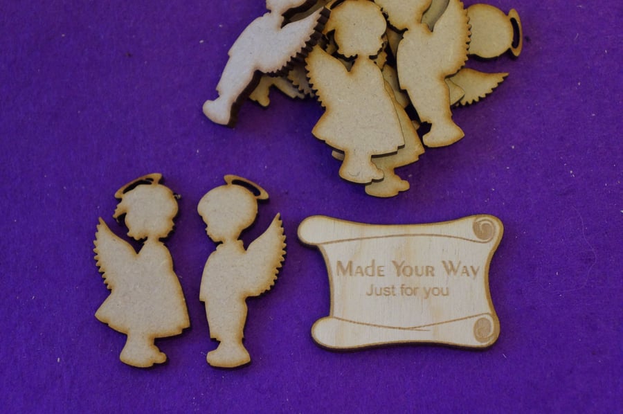 MDF Boy and Girl Angel 5cm - 10 (5pairs) x Laser cut wooden shape