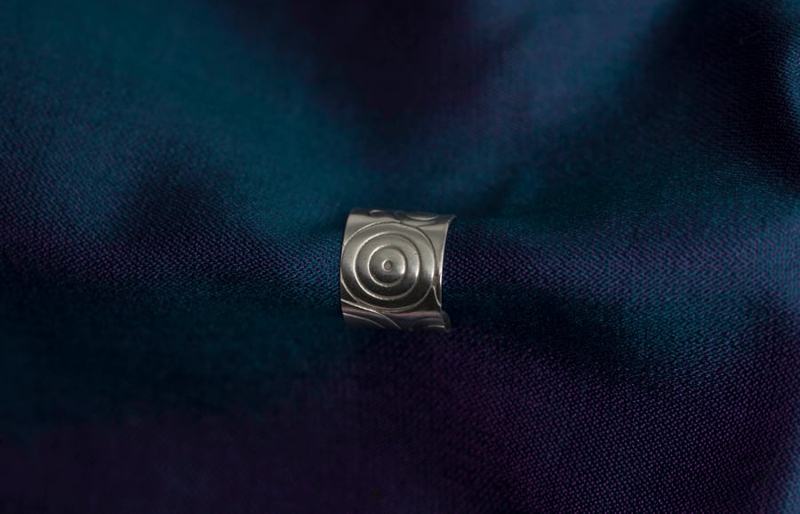 Chunky Sterling Silver ear cuff "Circles1"