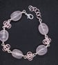 Rose quartz tumble and chainmaille bracelet