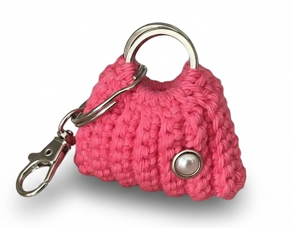 Mini Crochet Purse Keychain, Accessories, Handmade micro tote