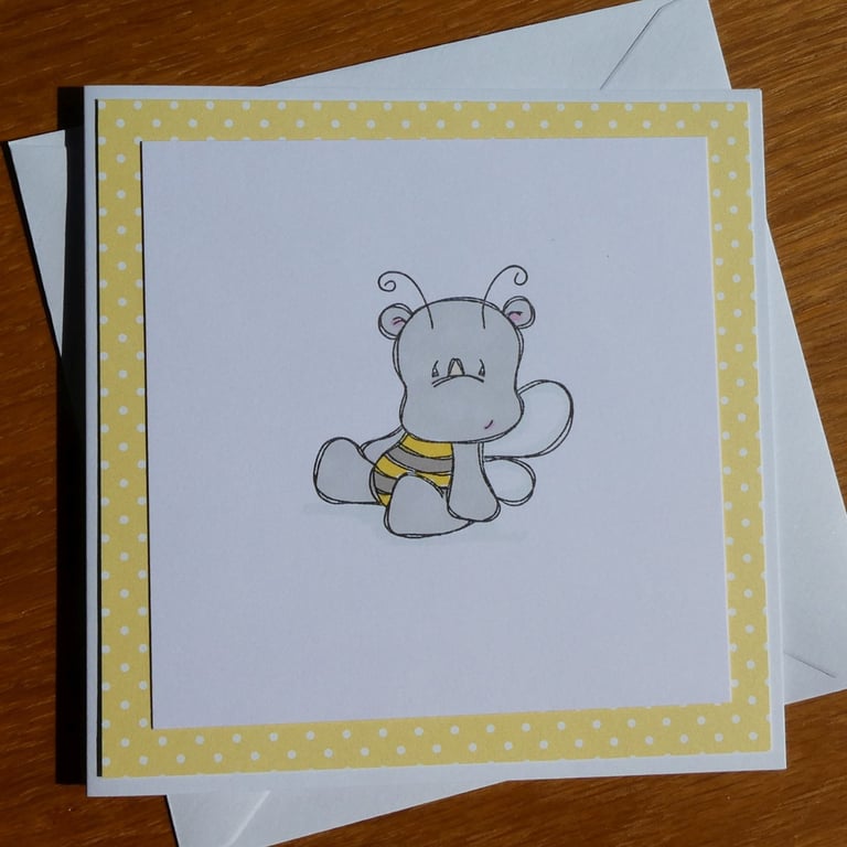 Rhino Dressed as a Bee Blank Card