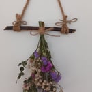 Rustic dried flower single wallhanging created by Meadow Flowers Florist.d n