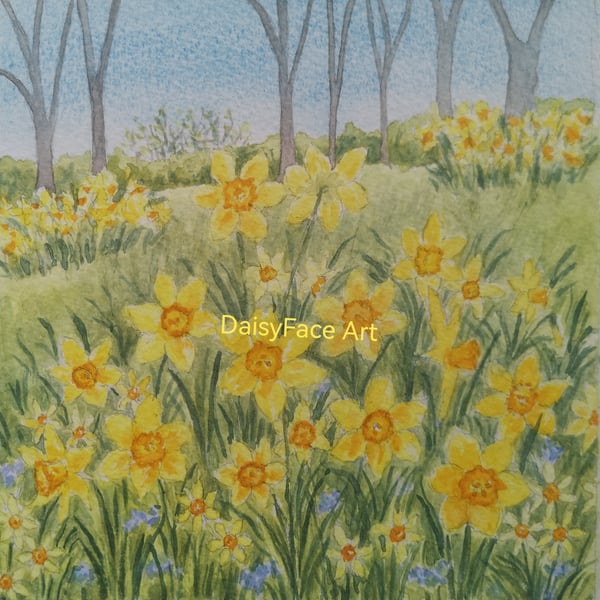 'Springtime Dancers' greetings card