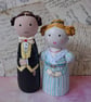 Anne Lister and Anne Walker 'Gentleman Jack' Hand-painted peg doll set  - Image 1