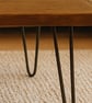 Handmade Rustic Solid Wood Coffee Table - Metal Hairpin Legs - Image 3