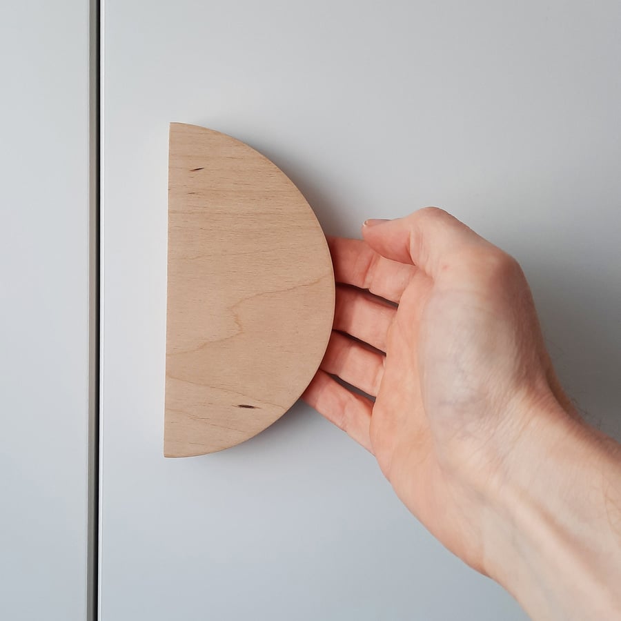 Semi Circular Handles for Cabinets and Drawers, made from Birch Plywood