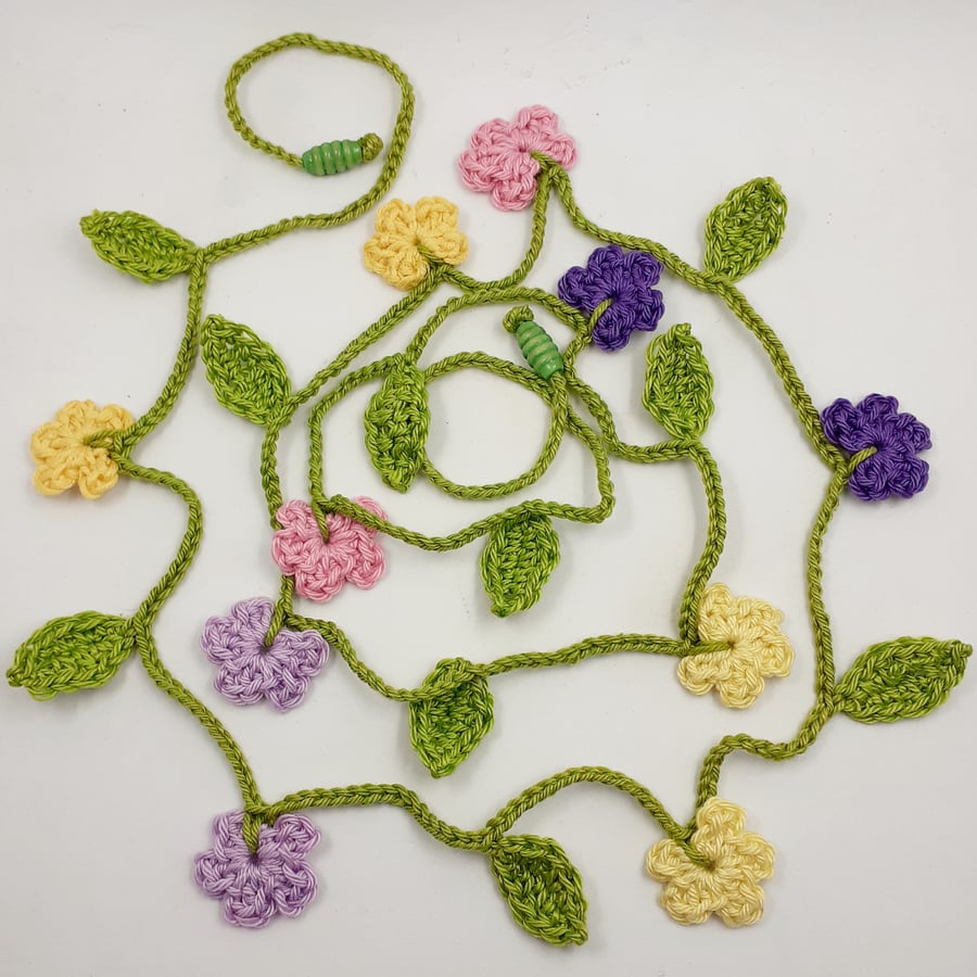 Crochet   Blossom Garland  - Spring Colours 