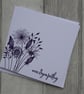 Sympathy Card with Purple Embossed Seedheads 'With Sympathy'