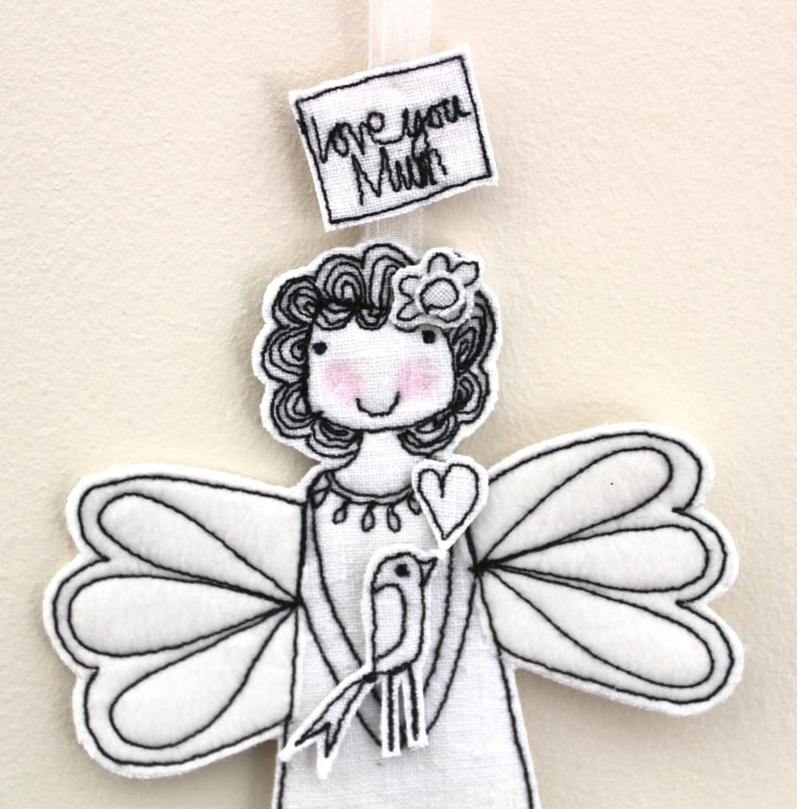 'Love you Mum'- Fairy with a Flower