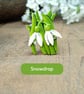 Snowdrop Brooch Pin, Handmade January Birthday Gift, Miscarriage Keepsake - Image 8