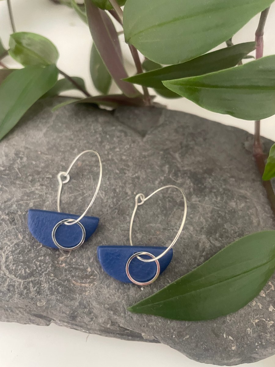 Polymer clay and stainless steel earrings 
