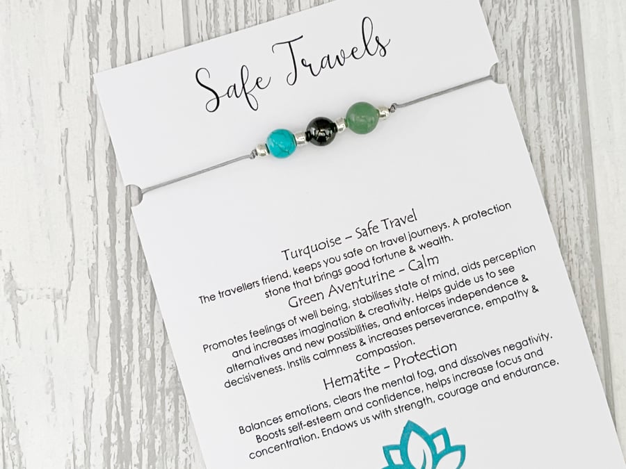 Safe Travels Bracelet, Travel Gifts, Travel Bracelet, Adjustable, Travelling