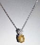 Natural Citrine Silver Pineapple Sterling SIlver Pendant & Chain 18 Inch - Image 2