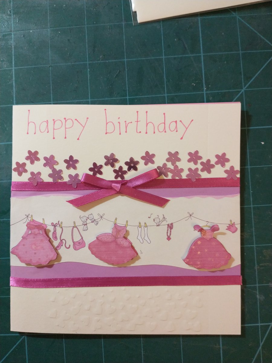 Princess dresses on line decoupage birthday card