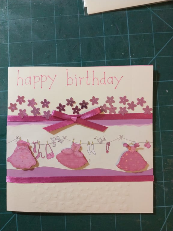Princess dresses on line decoupage birthday card