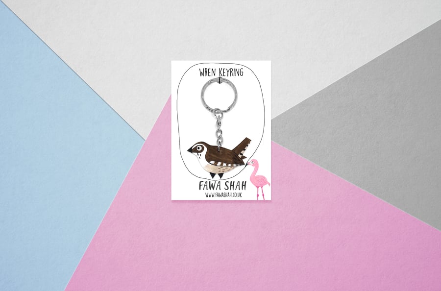 Wren Keyring - Handpainted - Bag Charm