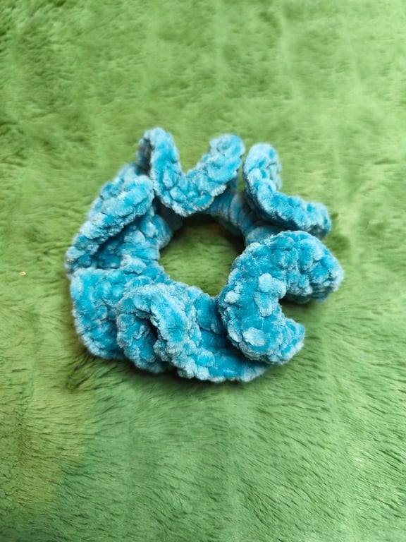 Blue Small Scrunchies Hair Tie