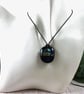 Dichroic Glass Abstract Necklace on Waxed Cord, Adjustable Length - Image 5