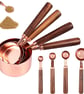 Rose Gold  Measuring Spoon Set Baking Appliance Scale Spoon Wooden Handle