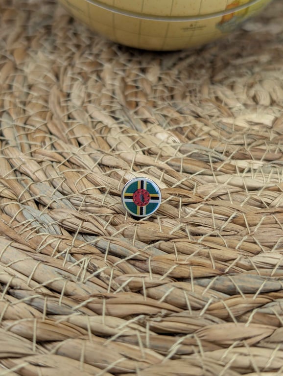Dominica Flag Map Pin – Caribbean Travel Map Push Pin for Wooden Maps