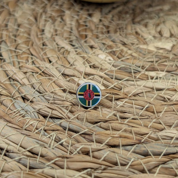 Dominica Flag Map Pin – Caribbean Travel Map Push Pin for Wooden Maps