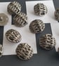 1" 25mm 40L WEAVE effect Knot Antique Silver Button Light Weight... - Image 2
