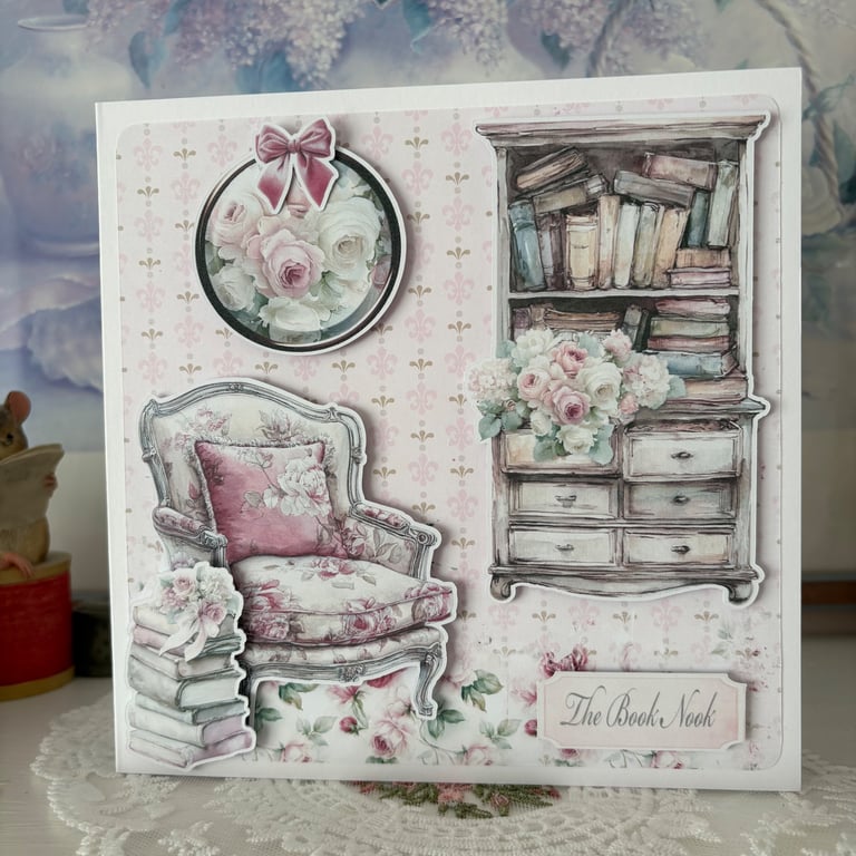 Greeting Card - The Book Nook - Velvet Rose Antiques C289