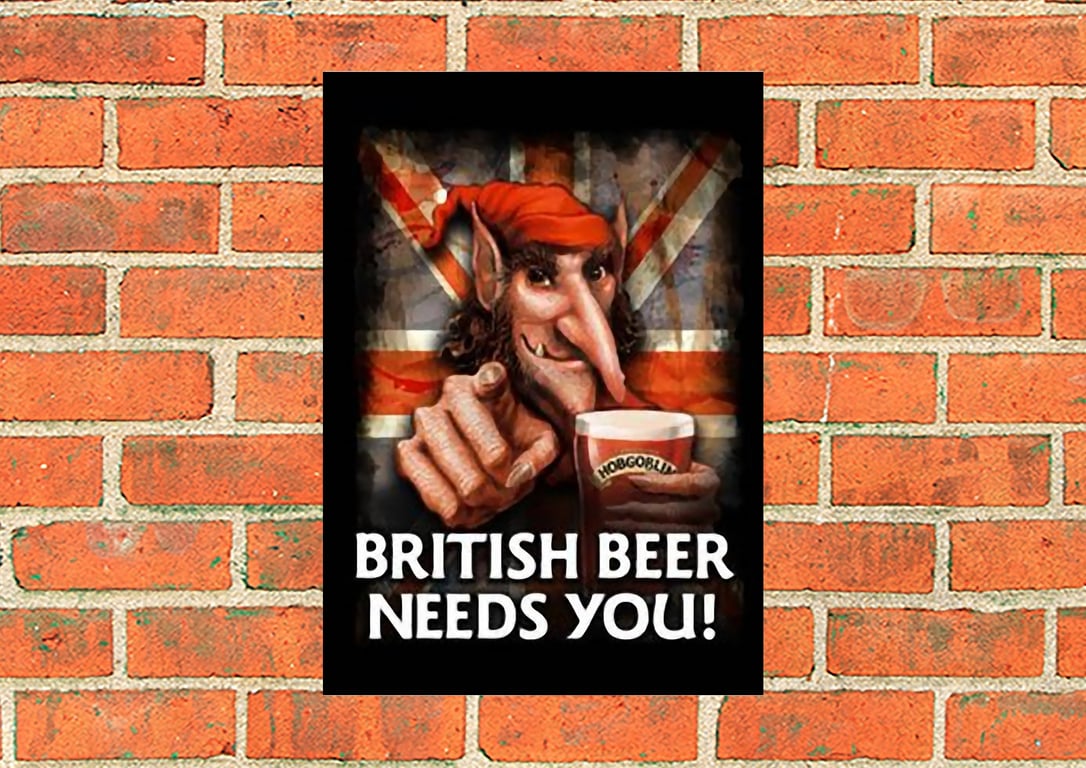 Hobgoblin 'Beer needs you' vintage style advertising metal sign. Pubs, Mancaves