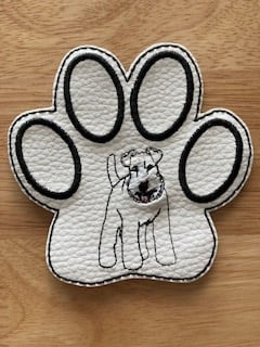 1036  Schnauzer paw print coaster