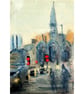 Blank Greetings Card Charles Cross Plymouth From Original Painting  size A6 - Image 2